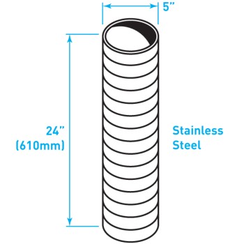 Truck Exhaust Flexible Tube, Stainless Steel - 5" x 24"